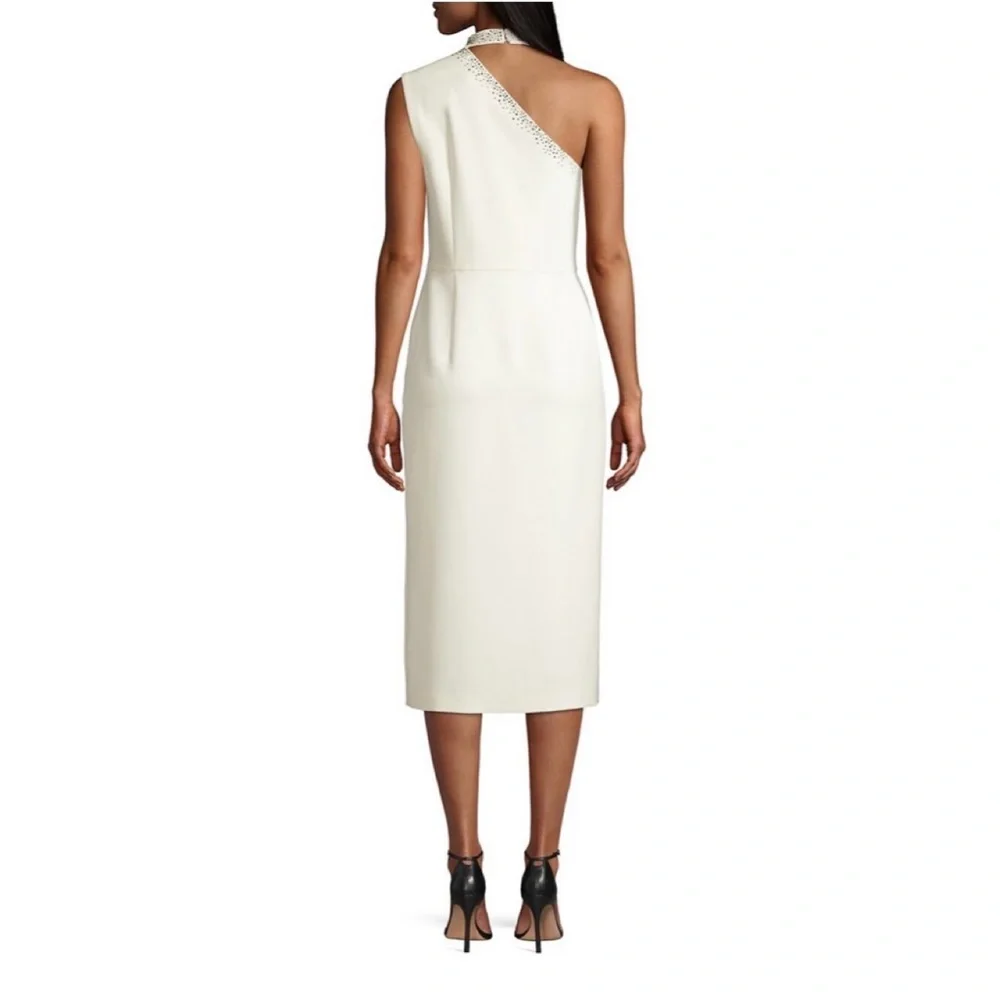 BCBGMAXAZRIA Swarovski Crystal Embellished Asymmetrical Sheath Dress - Picture 5 of 5